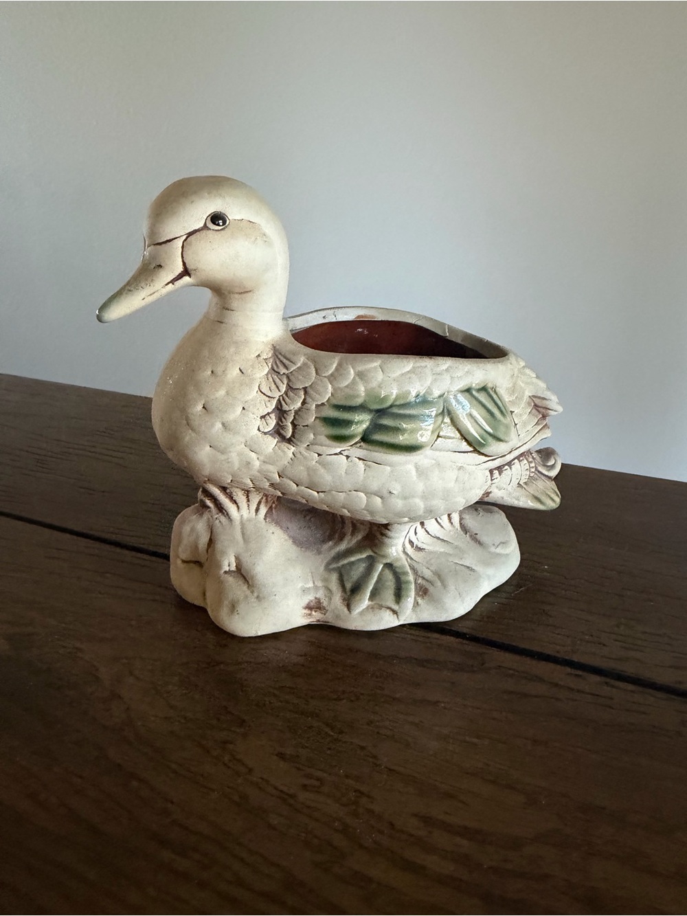 Vintage Duck Coot Ceramic Planter 5.5 Inches Tall Cottagecore